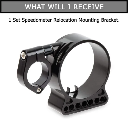 Miniatura 6 de Cubierta del soporte de reubicación del velocímetro de montaje lateral Cubierta del instrumento del velocímetro para Sportster 883 XL1200 883 Negro