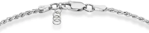 Miniatura 2 de Miabella Solid 925 Sterling Silver Italian 2mm, 3mm Diamond-Cut Braided Rope Chain Bracelet for Women Men, Made in Italy