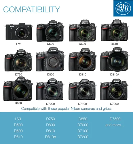 Miniatura 7 de BM Premium EN-EL15B Cargador de batería y batería para Nikon Z6, Z7, D780, D850, D7500, 1 V1, D500, D600, D610, D750, D800, D800E, D810, D810A
