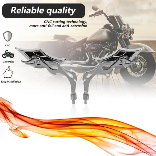 Miniatura 4 de LKV Espejos para Motocicleta - Espejos Retrovisores Universales de 8 mm y 10 mm, Vista Trasera Lateral, Ajustables 360 Grados, para Manillar Harley