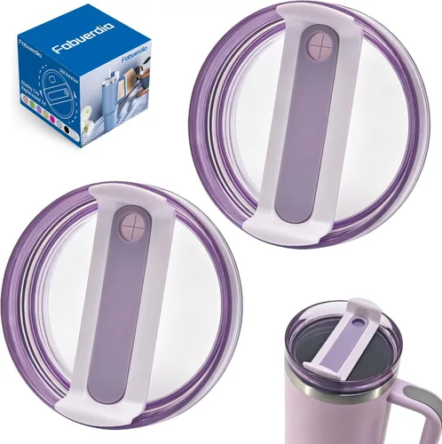 Miniatura 25 de Tapa de repuesto para vaso de 40 onzas compatible con Stanley Quencher, paquete de 2 fundas transparentes a prueba de derrames para accesorios