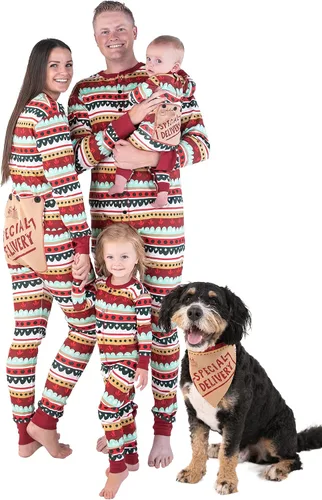 Miniatura 7 de Lazy One - Pijamas navideñas a juego con solapa trasera; para perros, bebés, niños, adolescentes y adultos