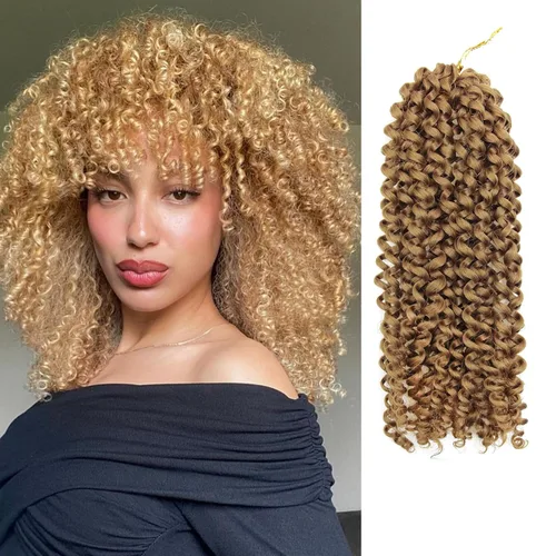 Miniatura 41 de 8 Paquetes de Cabello Rizado con Ganchillo GoGo, Cabello Rizado con Ganchillo para Mujeres Negras, Trenzado de Onda Profunda, Cabello Sintético