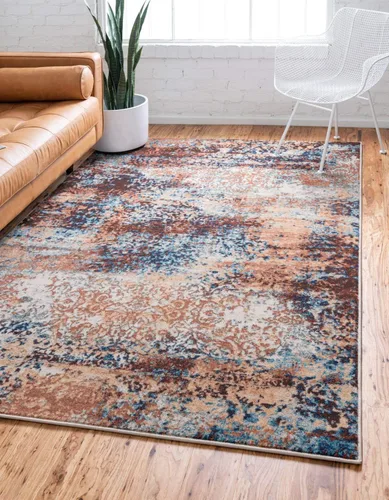 Miniatura 19 de Unique Loom Mystic Collection - Alfombra Sena (2 pies x 6 pies, color azul marino/beige)