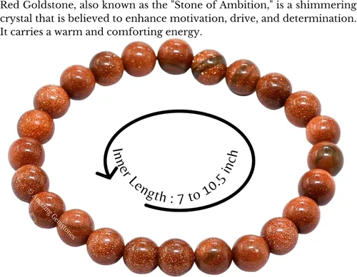 Miniatura 575 de Amazing Gemstone Pulsera de cristal para mujeres y hombres, pulsera de cristal curativo de protección, pulsera elástica con cuentas de piedras