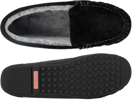 Miniatura 3 de Parfeying Mocasines de piel de oveja para mujer, mocasines estilo de conducción de espuma viscoelástica de gamuza de vaca