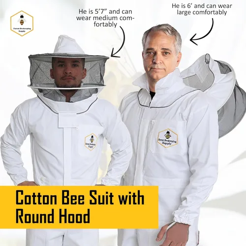 Miniatura 4 de Traje profesional de apicultura para hombres y mujeres, traje de apicultura con guantes de abeja, trajes de apicultura de algodón 100%