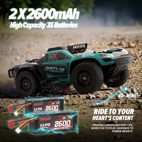Miniatura 4 de Hosim Coches RC sin escobillas para adultos y niños rápidos 50 mph, camiones RC 4x4 todo terreno todoterreno impermeable de alta velocidad 1/14 RTR