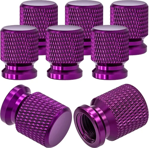 Miniatura 9 de 4 piezas de tapas de válvula de rueda con estilo púas, cubiertas universales de válvula de rueda de aleación de aluminio a prueba de polvo