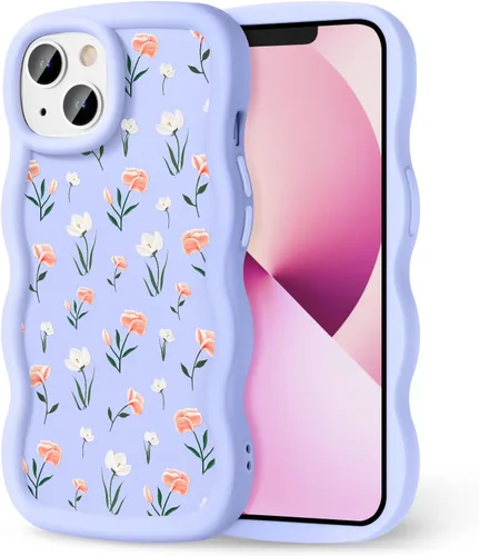 Miniatura 38 de Compatible con iPhone SE/8/7 Funda para Mujeres y Niñas, Marco Ondulado Rizado con Patrón Lindo, Estética Delgada Suave Silicona TPU Parachoques