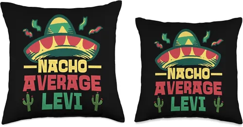 Miniatura 3 de Not Your Ordinary Name. Nacho Average Levi - Almohada (18 x 18 pulgadas), multicolor