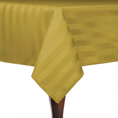 Miniatura 62 de Ultimate Textile Mantel rectangular de rayas satinadas, 59.8 x 90.2 in, color marrón oscuro