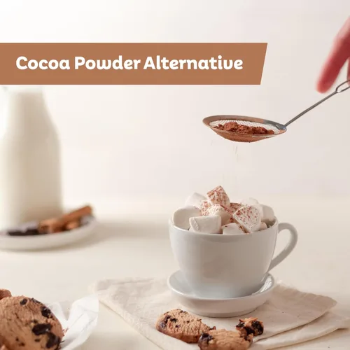 Miniatura 4 de Roots Circle Polvo de algarrobo premium sin azúcar Kosher a granel de 14 onzas – Alternativa al cacao en polvo Rico en fibra de cafeína sin