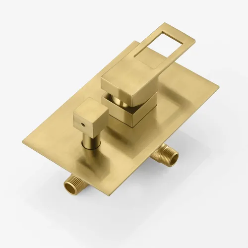 Miniatura 6 de sumerain Grifo de ducha de equilibrio de presión con sistema de ducha de oro cepillado, cabezal de ducha de lluvia cuadrado de 8 pulgadas y ducha