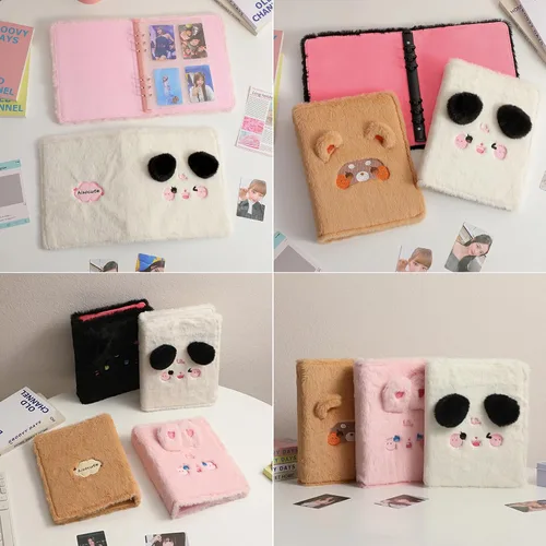 Miniatura 6 de Carpeta A5 de dibujos animados de felpa para tarjetas fotográficas con 20 fundas interiores de 3 pulgadas para álbumes de fotos en hojas sueltas