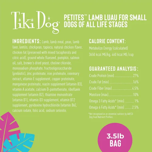 Miniatura 10 de Tiki Dog Born Carnivore Dog - Comida seca para perros - croquetas horneadas - Cordero - Bolsa de 3.5 libras