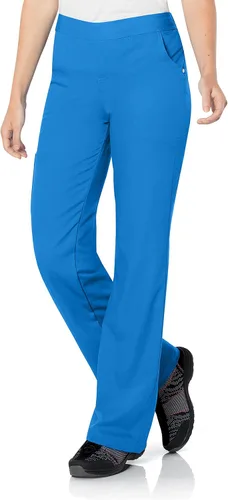 URBANE Landau - Pantalón médico tipo cargo de 3 bolsillos para mujer, suave, sedoso, elástico y cómodo, color real, talla M petite