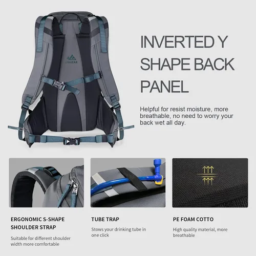 Miniatura 4 de Unigear Mochila de hidratación de esquí, bolsa de viaje de snowboard de 30 l, mochila resistente al agua de poliéster 900D para esquí, senderismo