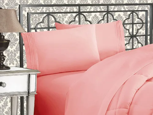 Miniatura 18 de Elegante juego de cómodas sábanas para cama de 1500 hilos resistente a arrugas y a la decoloración, calidad egipcia de lujo ultrasuave de 4 piezas