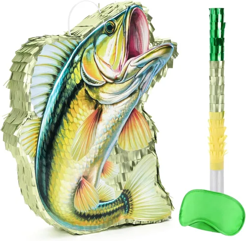 Miniatura 78 de WERNNSAI - Piñata de sirena plegable, piñata de cumpleaños con flecos que incluye cuerda para jalar, venda y bate. Decoraciones