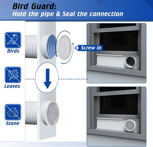 Miniatura 3 de Kit de ventana de aire acondicionado portátil para manguera de escape de 5 pulgadas de diámetro, paneles de sellado de ventana ajustables de 59