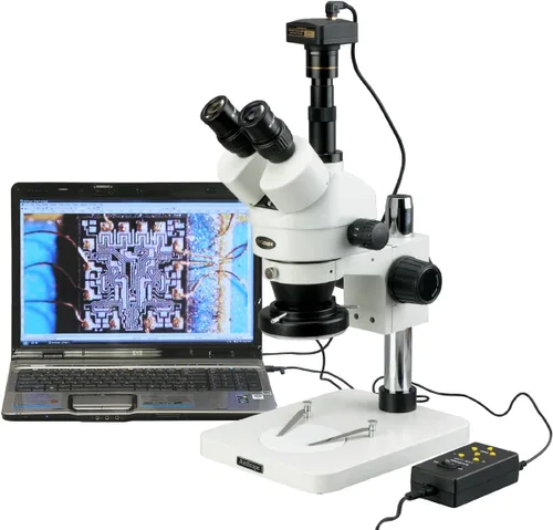 Miniatura 4 de AmScope sm-1ts-144 a Professional trinocular zoom microscopio estéreo, WH10 X Oculares, 7 x -45 X Ampliación, 0.7 x -4.5 X Zoom lente, four-zone