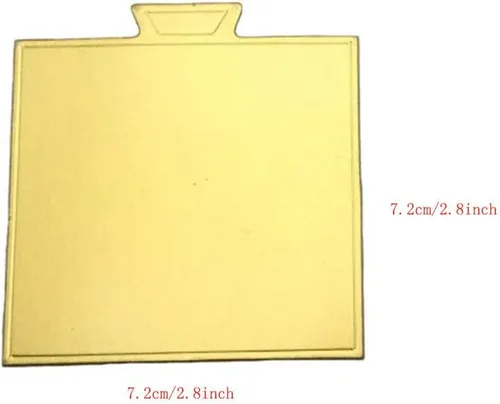 Miniatura 5 de Paquete de 100 mini tablas de base de pastel, juego de cartón redondo y cuadrado para pastel de mousse dorado, ideal para bufé de postres, bodas