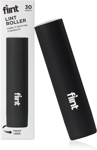 Miniatura 10 de Rodillo de pelusa retráctil clásico blanco Flint Mini con 30 hojas adhesivas extra, rodillo de pelusa pequeño y portátil, ideal para quitar el pelo