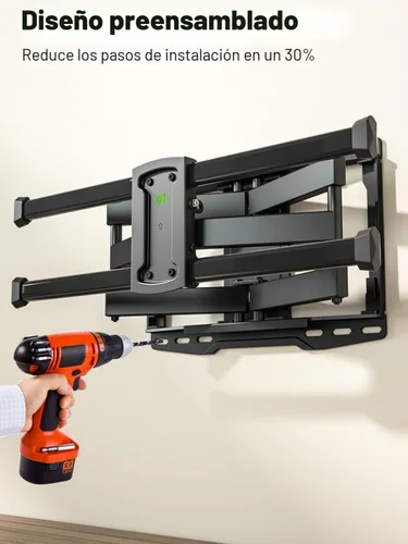 Miniatura 8 de USX Mount Soporte de pared para TV de movimiento completo para televisores de 37 a 82 pulgadas, soporte de pared giratorio e inclinable para TV