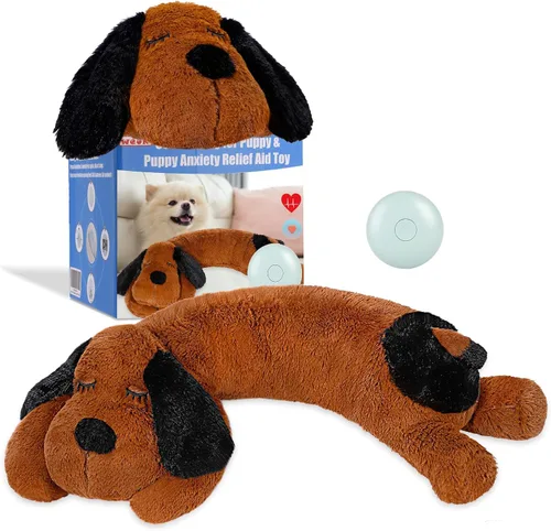 Miniatura 16 de WEOK Juguete de latido del corazón para cachorros, Almohada de acurrucamiento cómoda, Ayuda para aliviar la ansiedad del perro, Juguete de peluche