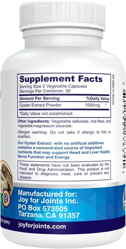 Miniatura 3 de Extracto de ostra – Suplemento puro y altamente concentrado para hombres y mujeres – Apoya la energía y el refuerzo inmunológico; zinc, taurina