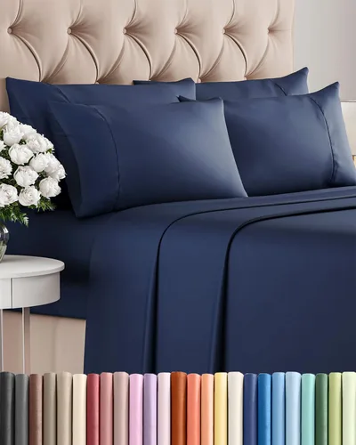 Miniatura 127 de Juego de sábanas Queen de 6 piezas, sábanas tamaño Queen, ropa de cama suave de lujo de hotel, refrescante, cómoda y transpirable, 1 encimera, 1 26