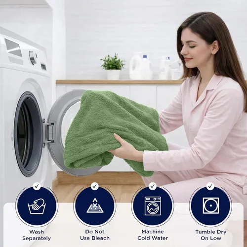 Miniatura 6 de DAN RIVER Paquete de 1 toalla de baño jumbo de 40 x 80 pulgadas, toallas de baño extragrandes de secado rápido para baño, toallas suaves y Verde