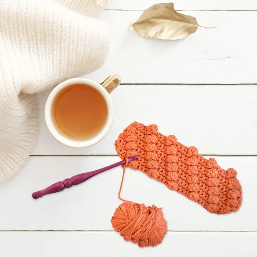 Miniatura 4 de Divit Shilp Streamline - Ganchos de ganchillo con mango ergonómico Aguja de tejer de madera de corazón morado de 7 pulgadas, tejido de hilo