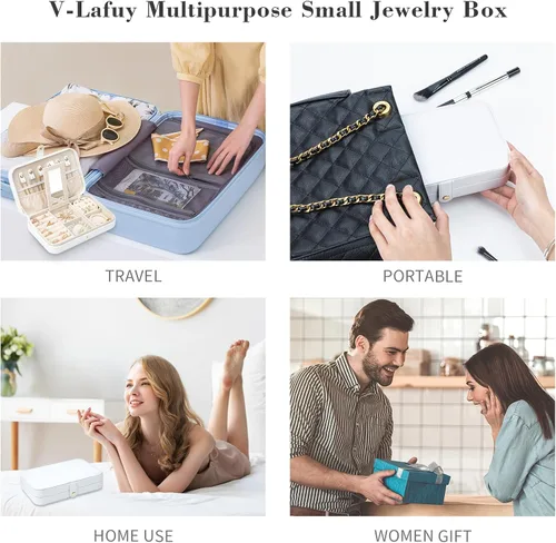 Miniatura 6 de Organizador de viaje de joyería, joyero de viaje, organizador de joyas de viaje, cajas de joyería de viaje para mujeres, joyero portátil de viaje