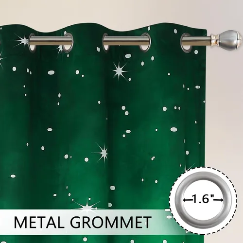 Miniatura 3 de CAROMIO, cortinas de Navidad para sala de estar, juego de 2 paneles, cortinas largas de terciopelo de 63 pulgadas, cortinas decorativas con copos