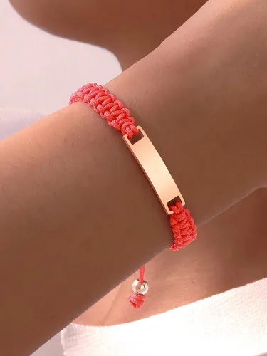 Miniatura 95 de Pulsera de barra para bebé: chapado en oro de 18 quilates, pulsera con placa de identificación personalizada para niños pequeños de mamá, nombre