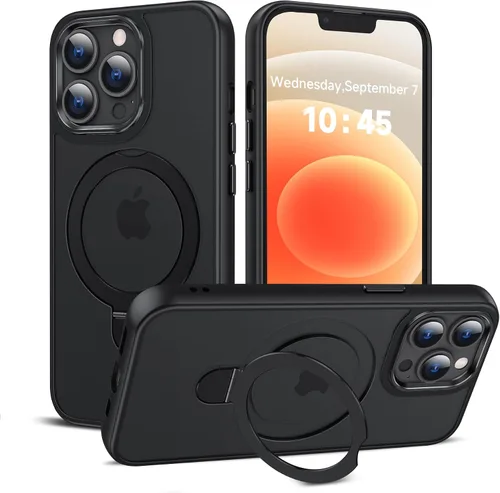 Miniatura 26 de LeYi para iPhone-13 Funda/iPhone-14 Fundas: con soporte para MagSafe i Phone 13Funda con anillo magnético iPhone14 iPhone13 Cubierta Funda para Negro