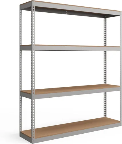 Shelving Inc. 24 pulgadas de profundidad x 36 pulgadas de ancho x 72 pulgadas de alto - 4 estantes gris resistente sin pernos - sin plataforma,