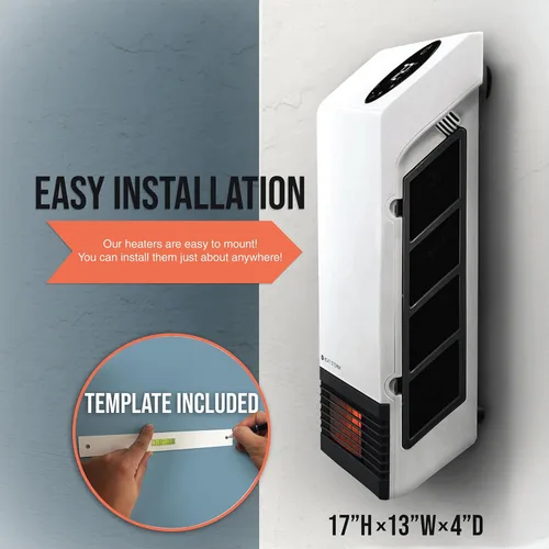 Miniatura 5 de Heat Storm Calentador infrarrojo de interiores – se conecta directamente en la pared – Ahorro de espacio – 1000 vatios – Control Remoto – perfecto