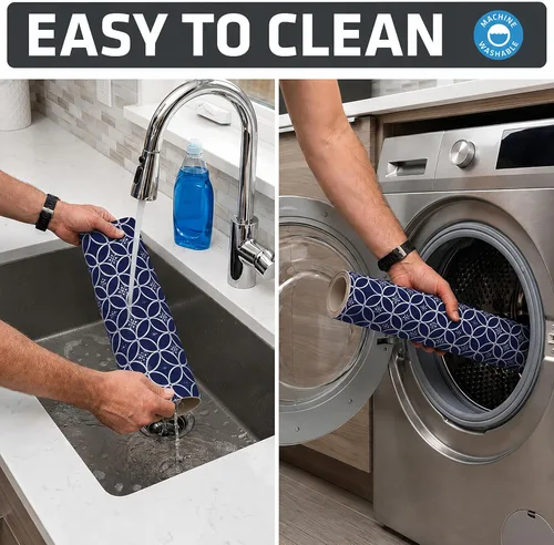 Miniatura 6 de Drymate Forro de lujo para estantes y cajones, tela acolchada gruesa, no adhesiva, absorbente, impermeable, antideslizante, forros para armarios