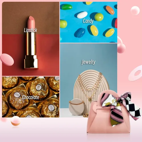 Miniatura 7 de Paquete de 10 cajas de regalo rosas de piel sintética, pequeña bolsa de recuerdo de fiesta con cinta, cajas de regalo reutilizables y exquisitas