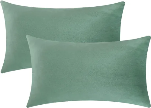 Miniatura 34 de Jeneoo Cómodas fundas de almohada de terciopelo suaves y gruesas para niños, para sofá, fundas de cojín decorativas sólidas cuadradas para Lavanda
