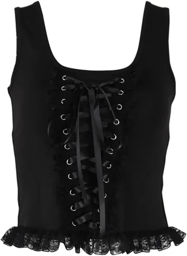 Miniatura 20 de Camisetas sin mangas góticas para mujer, camisola gótica Y2k