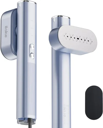 Miniatura 10 de Vaporizador para ropa, vaporizador portátil de 1000 W, tamaño de viaje, 100-240 V de doble voltaje, tanque de 4.1 fl oz, vapor de mano y plancha 2