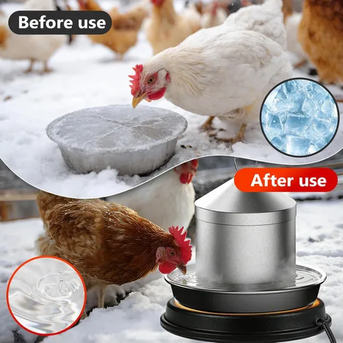 Miniatura 5 de Calentador de agua para aves de corral, base de calentador de agua para aves de corral para invierno, 14 pulgadas para bebedero de aves de corral