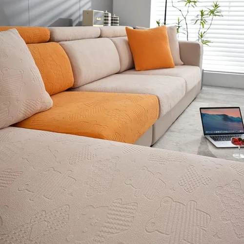 Miniatura 12 de Funda elástica para cojín de asiento de sofá, protector de muebles, funda de repuesto para cojín individual con bandas elásticas, protector