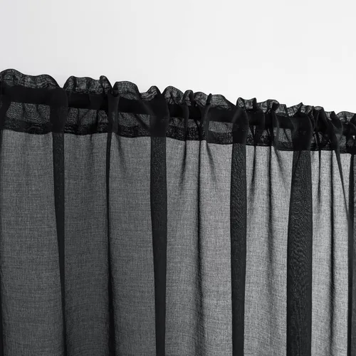 Miniatura 6 de XTMYI Cortinas negras de 48 pulgadas de largo para dormitorio, juego de 2 paneles, bolsillo para cortinero, cortinas de encaje transparentes