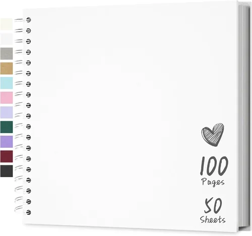 Miniatura 33 de Álbum de recortes de 7 x 7 pulgadas, álbum de recortes DIY de tapa dura de papel kraft, álbumes de fotos, 40 páginas, perfecto para fotos de 4 x 6