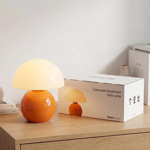 Miniatura 8 de Dawnwake Lámpara de Mesa con Forma de Hongo para Dormitorio, Lámparas Pequeñas de Escritorio para Mesita de Noche para Mesas de Noche de Sala